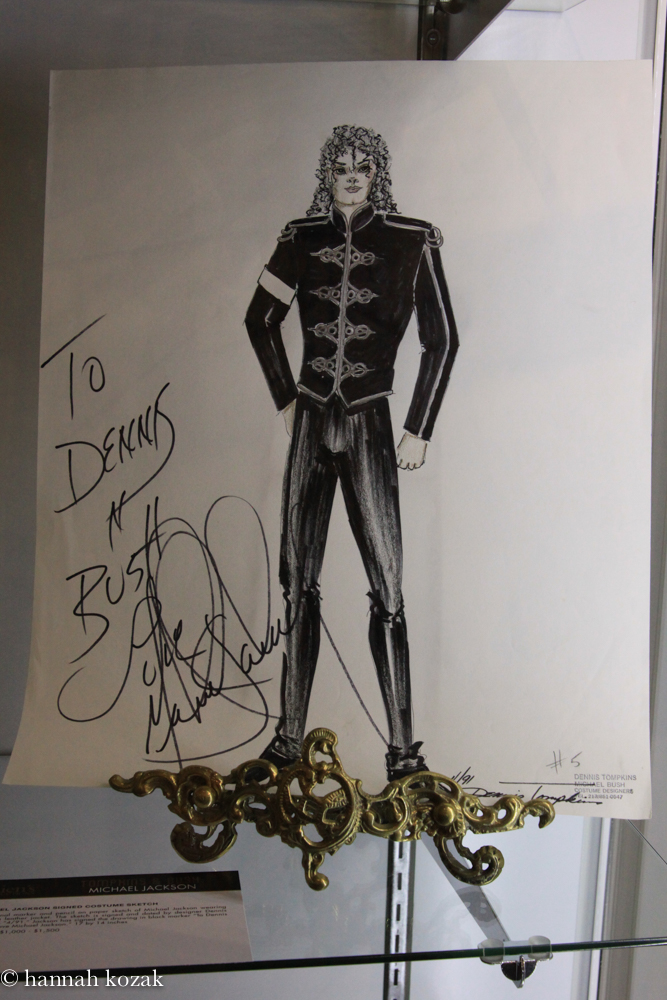 Michael Jackson Original Autograph Signed Art Drawing sketch MJ Jacket Glove Hat